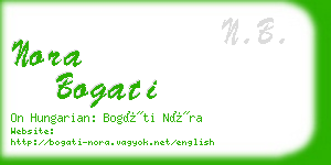 nora bogati business card